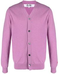 COMME DES GARÇONS PLAY - Heart-Patch Wool Cardigan - Lyst