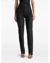 Manière De Voir - Suede Straight Leg Trousers - Lyst