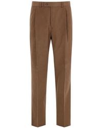 Caruso - Pleated Moleskin Trousers - Lyst
