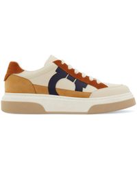 Ferragamo - Gancini Leather Sneakers - Lyst