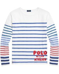 Polo Ralph Lauren - Stripe-pattern Cotton T-shirt - Lyst