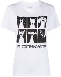 10 Corso Como - Dog-print Cotton T-shirt - Lyst
