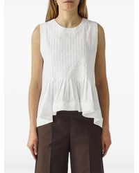 MEIMEIJ - Geplooide Peplum Top - Lyst
