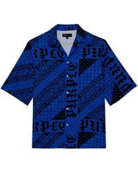 Purple Brand - Flag Bandana Button-Up Katoenen Overhemd - Lyst
