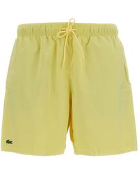 Lacoste - Elastic-Waist Logo-Patch Swim Shorts - Lyst