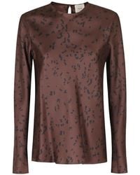 Alysi - Abstract-Print Long-Sleeve Blouse - Lyst