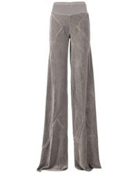 Rick Owens - Bias Velvet-Finish Flared Trousers - Lyst