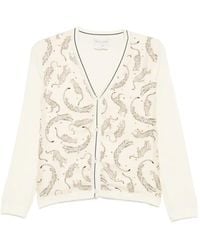 forte_forte - Leopard-Print V-Neck Cardigan - Lyst