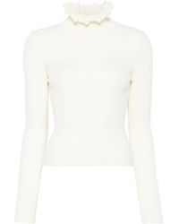 Sandro - Ruffle-Trim Turtleneck Sweater - Lyst