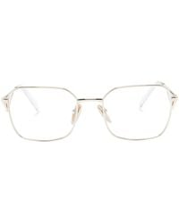 Prada - Triangle-Logo Square-Frame Glasses - Lyst