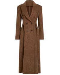 Etro - Paisley Lace-Up Wool Coat - Lyst