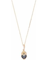 Aurelie Bidermann - 18Kt Beetle Sapphire And Diamond Necklace - Lyst