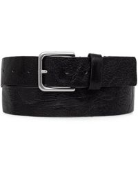KARL LAGERFELD - Crinkled-Effect Buckle-Fastening Leather Belt - Lyst