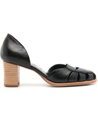 Sarah Chofakian - Yosemite 55mm Cut-out Leather Pumps - Lyst