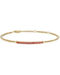 David Yurman - 18Kt Petite Pavé Bar Bracelet (1.7Mm) - Lyst
