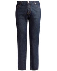 Etro - Jean En Coton Taille Régulière À Broderie Pegaso - Lyst