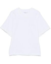 Patrizia Pepe - Logo-Embroidered Wide-Sleeve T-Shirt - Lyst