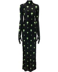 Vetements - Graphic-Print Long-Sleeved Maxi Dress - Lyst