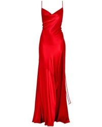Danamé - Gabrielle Cowl-Neck Side-Slit Maxi Dress - Lyst