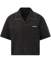 we11done - Logo-Embroidered Piping-Detail Shirt - Lyst