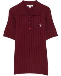 Sporty & Rich - Josefa Ribbed-Knit Polo Shirt - Lyst