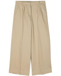Officine Generale - Cotton wide-leg trousers - Lyst