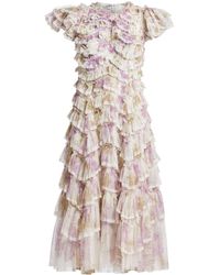 Needle & Thread - Wisteria Ruffled Lace Gown - Lyst