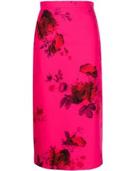 Erdem - Falda de tubo con estampado floral - Lyst