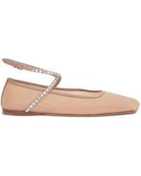 AMINA MUADDI - Ane Crystal-embellished Ballerina Shoes - Lyst