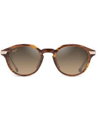 Maui Jim - Round-Frame Tortoiseshell-Effect Sunglasses - Lyst