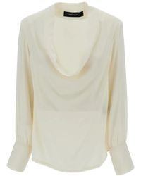 FEDERICA TOSI - Cowl-Neck Long-Sleeve Blouse - Lyst