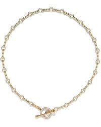 Azlee - Collar De Doble Eslabón Con Diamantes - Lyst