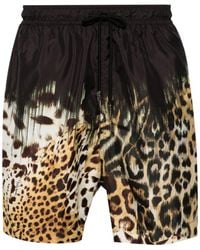 Roberto Cavalli - Tiger Tooth-Detailed Leopard-Print Swim Shorts - Lyst