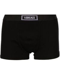 Versace - Geribbelde Slip Met 90S Logo - Lyst
