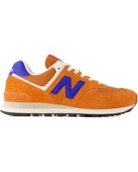 New Balance - 574 Suede Logo Sneakers - Lyst