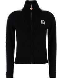 CASABLANCA - Stripe-Detail Zip-Up Cardigan - Lyst
