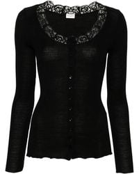 Saint Laurent - Vest Met Kanten Detail - Lyst