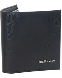 Kiton - Cartera De Piel Con Placa Del Logo - Lyst