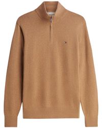 Tommy Hilfiger - Quarter-Zip Logo-Embroidered Sweater - Lyst