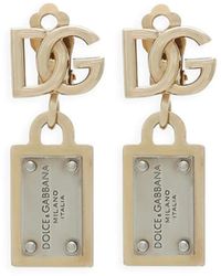 Dolce & Gabbana - Logo-Plaque Clip-On Earrings - Lyst