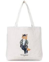 Maison Kitsuné - Fox-Print Tote Bag - Lyst
