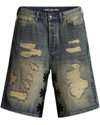 LOSTSHDWS - Short En Jean À Fleurs Brodées - Lyst