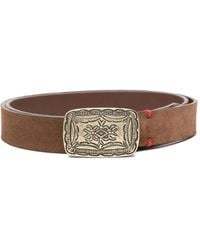 Eleventy - Cocoa Engraved Buckle Belt - Lyst