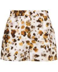 MSGM - Graphic-Print Poplin Shorts - Lyst