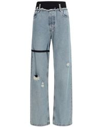 ALAINPAUL - Distressed Elasticated-Waist Jeans - Lyst