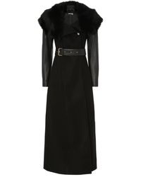 Temperley London - Shearling-Trim Belted Sovereign Coat - Lyst