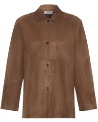Max Mara - Button-Front Suede Jacket - Lyst