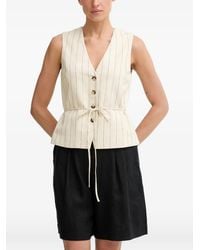 Rag & Bone - Pinstripe-Pattern Tie-Waist Top - Lyst