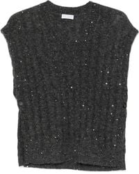 Brunello Cucinelli - Sequin-Embellished Sleeveless Top - Lyst