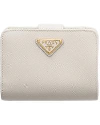 Prada - Small Saffiano-leather Snap Wallet - Lyst